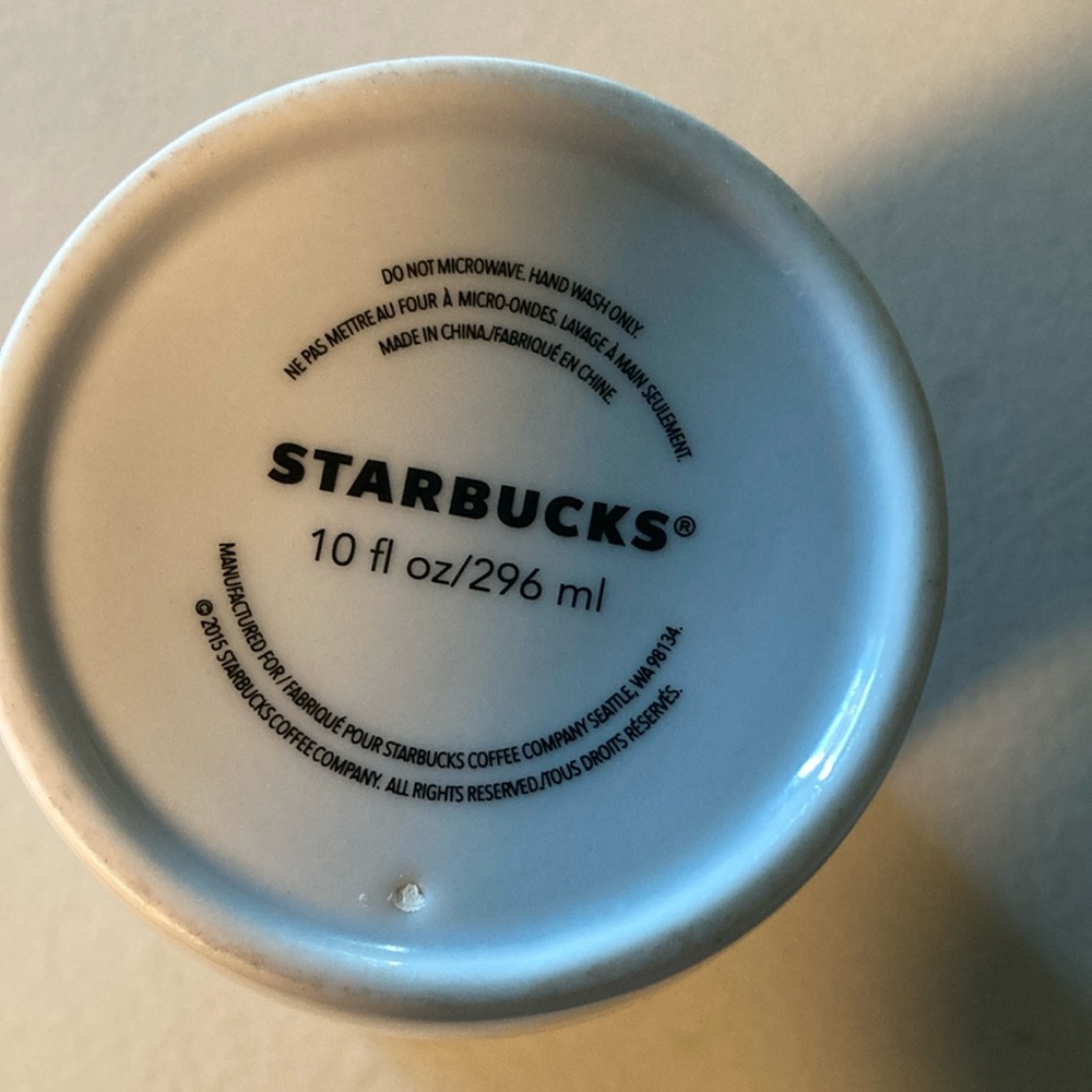 Starbucks White Tumbler with Colorful Confetti and Green Lid - Picture 5 of 5